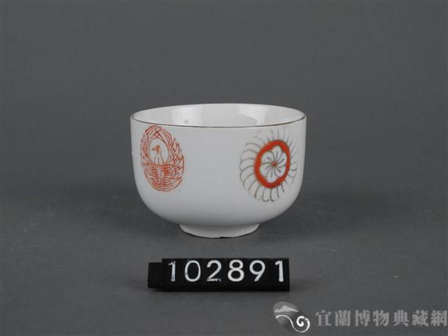 彩繪花卉鶴紋杯藏品圖，第3張