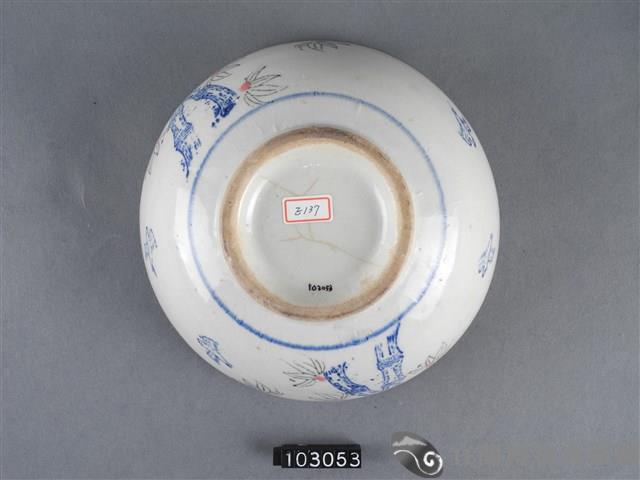 青花紅彩竹鳥紋碗藏品圖，第3張