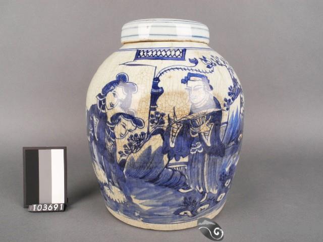 青花人物紋罐藏品圖，第1張