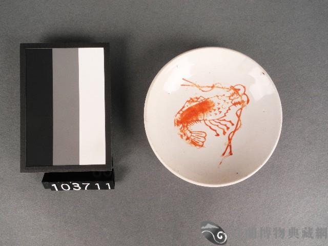 紅彩蝦紋碟藏品圖，第1張