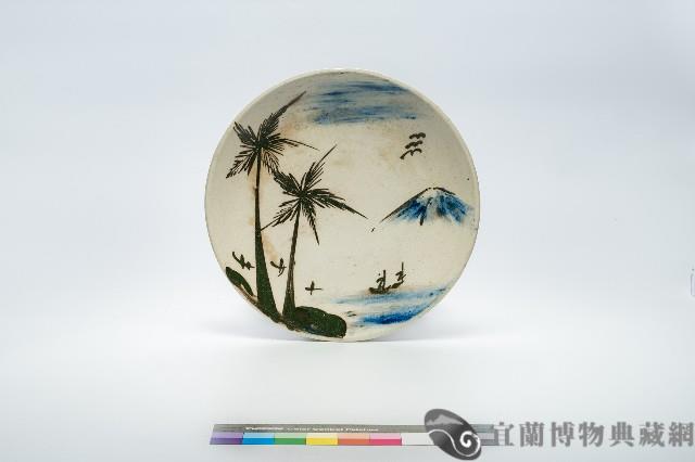 鶯歌手繪椰子山水盤藏品圖，第1張