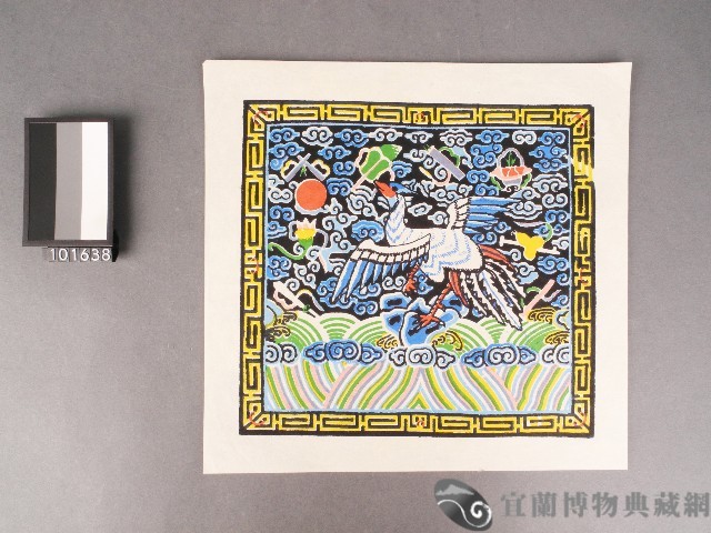 清代官服補子圖案-五品文官：白鶴絹印版畫藏品圖，第1張