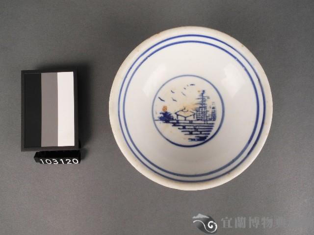 青花團圓風景紋碗藏品圖，第1張