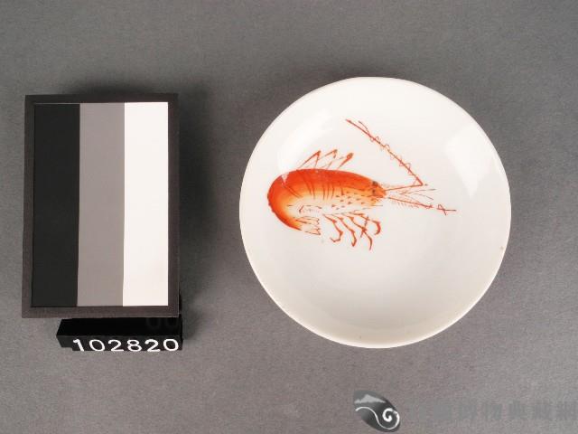 紅彩蝦紋碟藏品圖，第1張