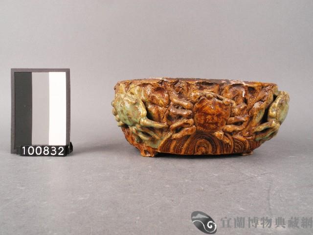 貼花毛蟹紋水仙盤藏品圖，第1張