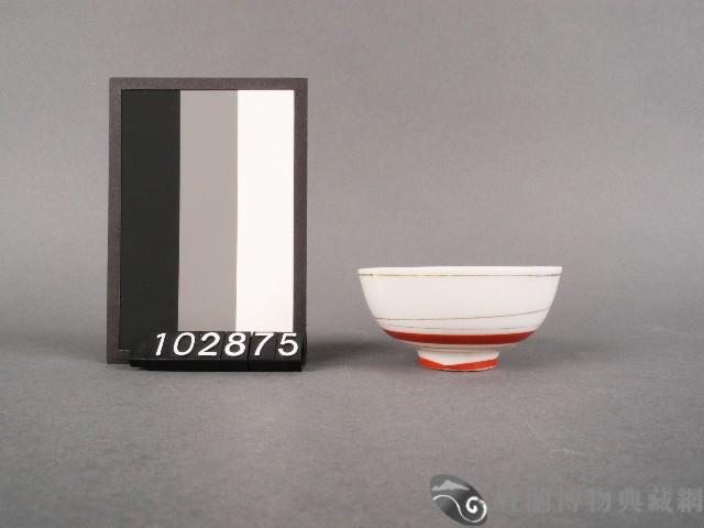 金紅彩線紋杯藏品圖，第1張