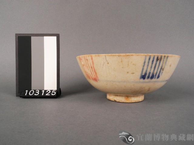 紅藍彩線紋碗藏品圖，第1張