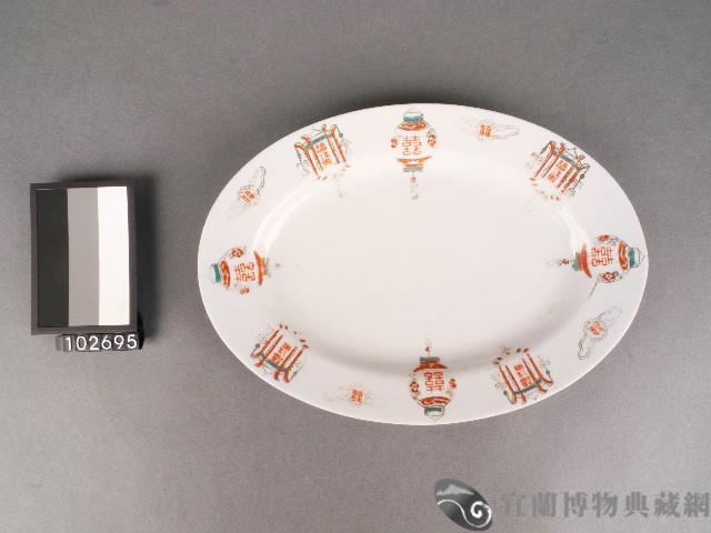 彩繪宮燈紋盤藏品圖，第1張