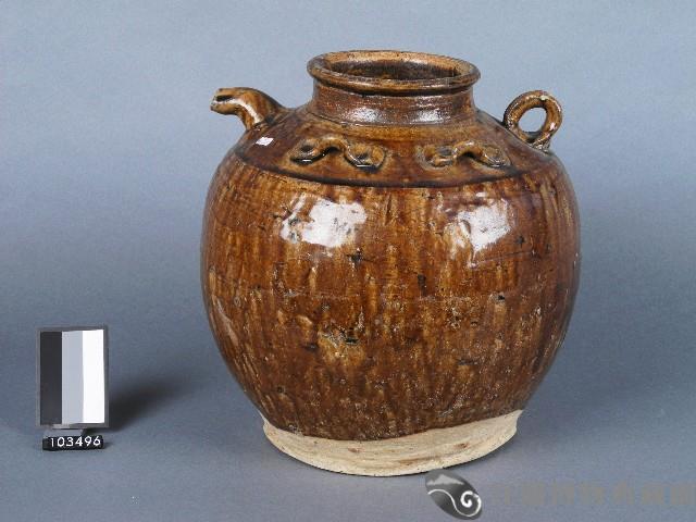 褐釉四耳壺藏品圖，第1張