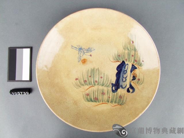 彩繪松鶴紋盤藏品圖，第1張