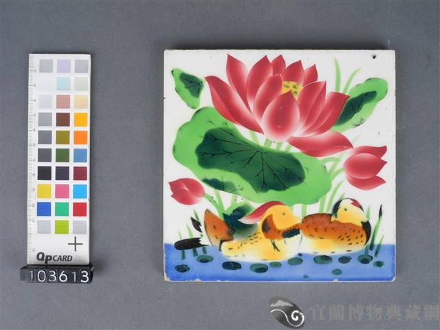 噴釉花鳥紋磁磚藏品圖，第1張