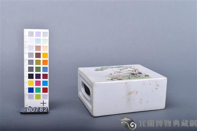 彩色印花松鶴紋瓷枕藏品圖，第1張