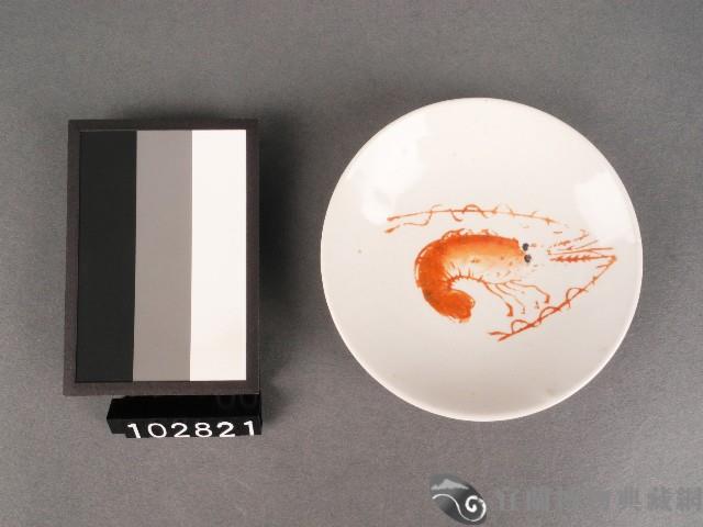紅彩蝦紋碟藏品圖，第1張