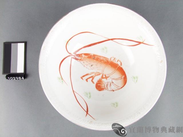 紅綠彩蝦紋碗藏品圖，第1張