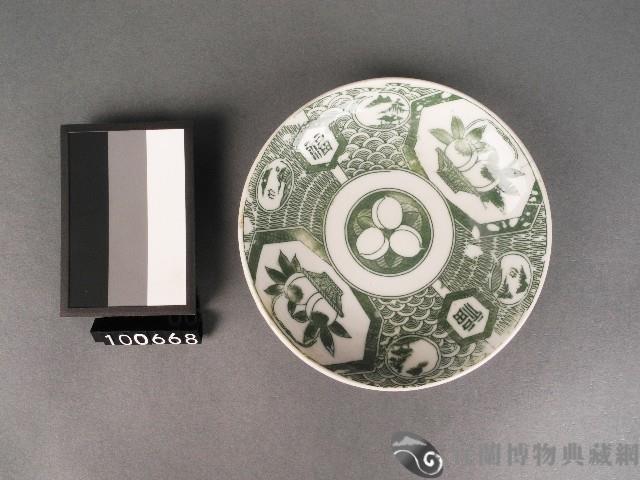 綠釉印花花籃紋盤藏品圖，第1張