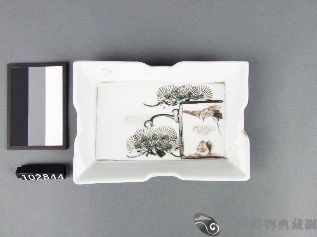 金釉綠彩松鶴紋碟藏品圖，第1張