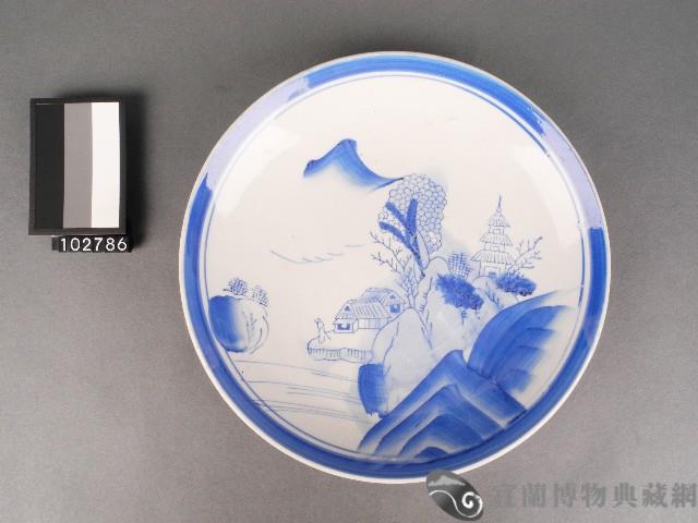 青花山水紋盤藏品圖，第1張