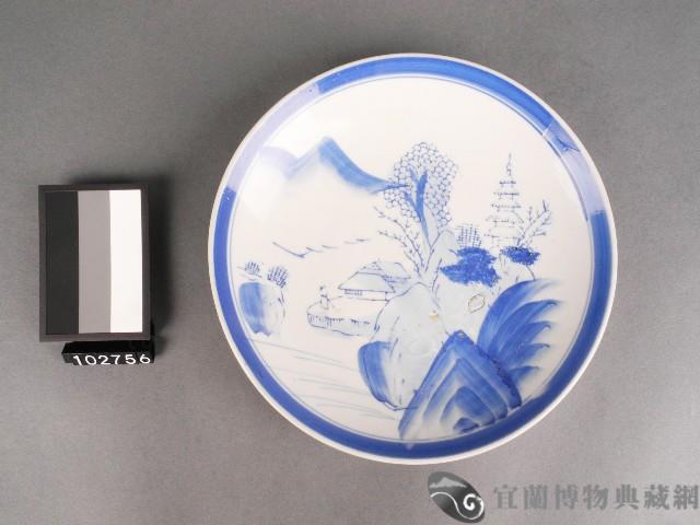 青花山水紋盤藏品圖，第1張