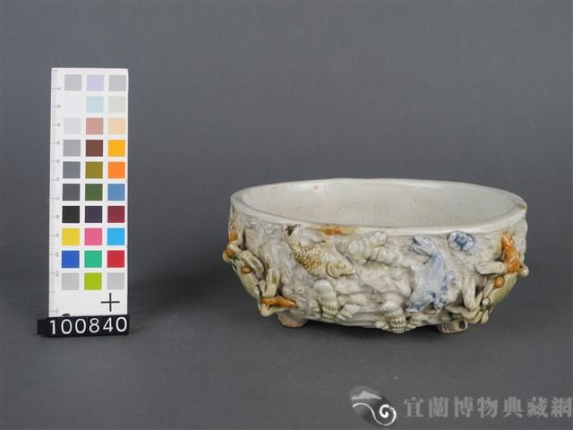 貼花毛蟹紋水仙盤藏品圖，第1張