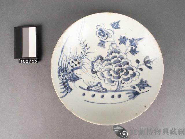 青花牡丹鳳紋盤藏品圖，第1張