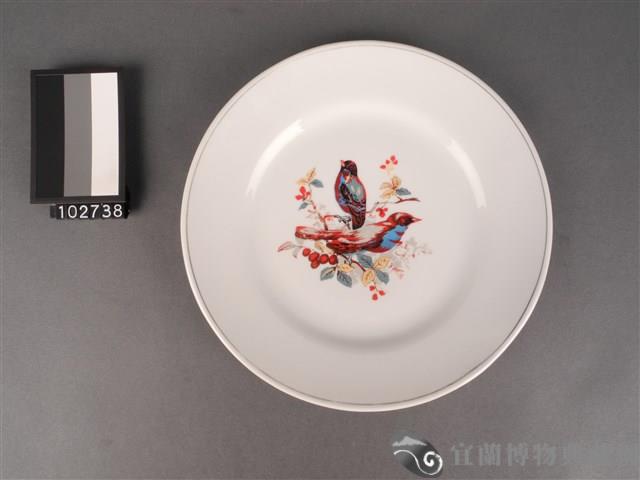 彩繪花鳥紋盤藏品圖，第1張