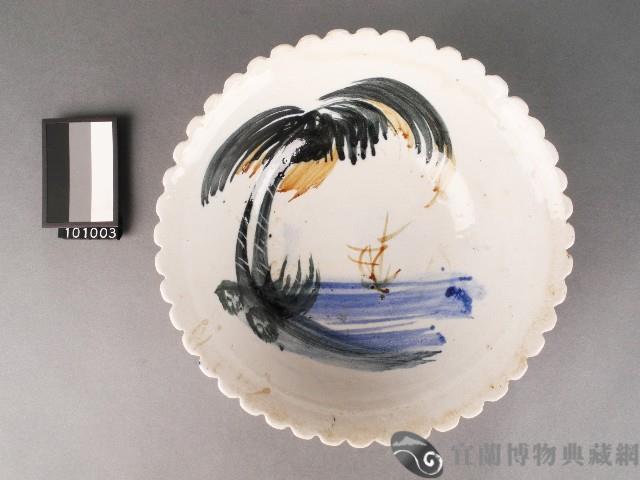 彩繪椰樹紋碗藏品圖，第1張
