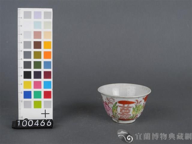 紅綠彩囍字杯藏品圖，第1張