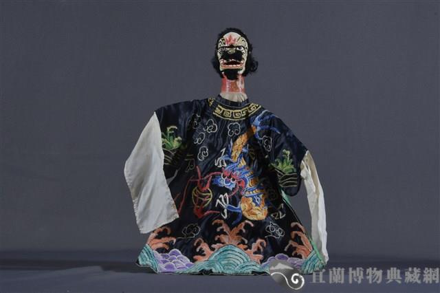 布袋戲偶（開嘴黑花）藏品圖，第1張