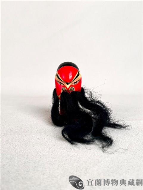 布袋戲偶頭 （紅關）藏品圖，第1張