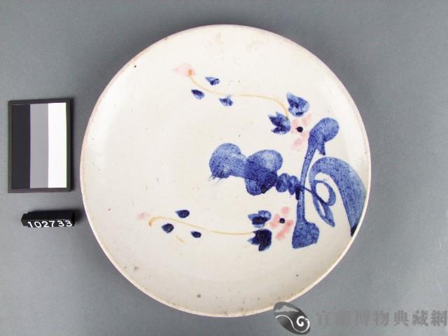 彩繪花卉壽字盤藏品圖，第1張