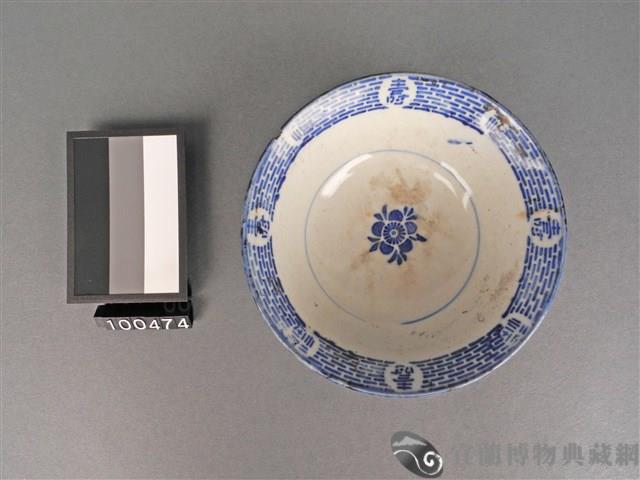 青花印花鶴紋碗藏品圖，第1張