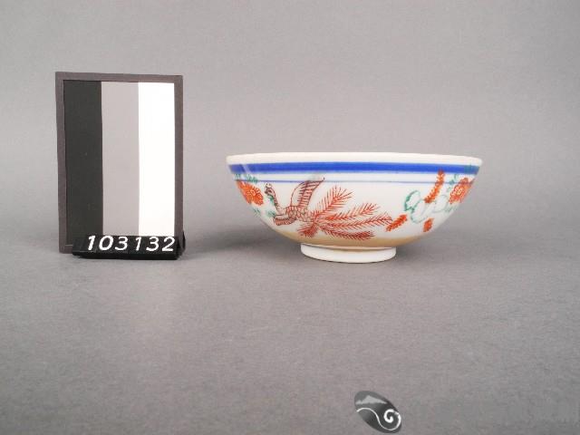 黃金釉彩繪花卉鳳紋碗藏品圖，第1張