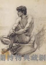 靜坐青年素描藏品圖，第1張