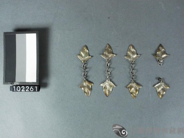銅銀錯葉紋飾片藏品圖，第1張