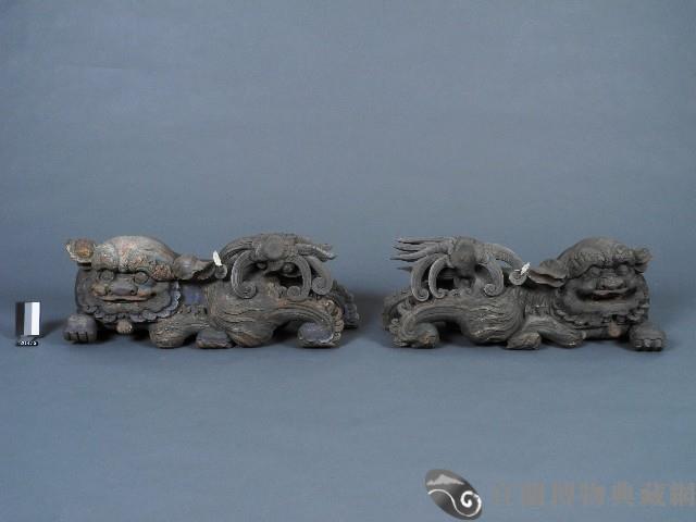 彩色木雕獅藏品圖，第1張