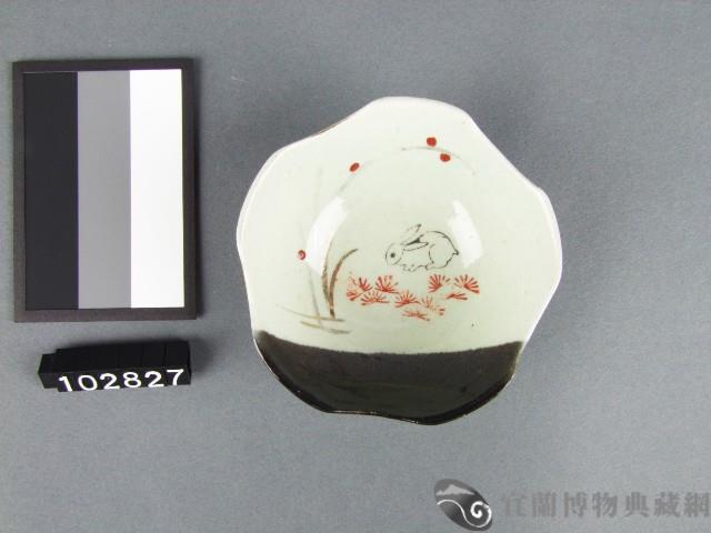 金紅彩兔紋碟藏品圖，第1張