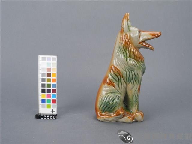 黃綠釉磁狗藏品圖，第4張
