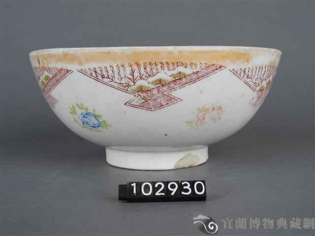 黃金釉彩繪扇形紋碗藏品圖，第5張