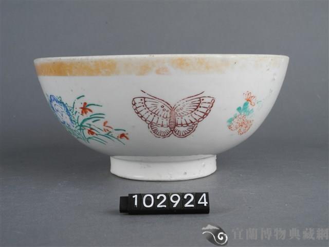 黃金釉彩繪花卉蝴蝶紋碗藏品圖，第5張