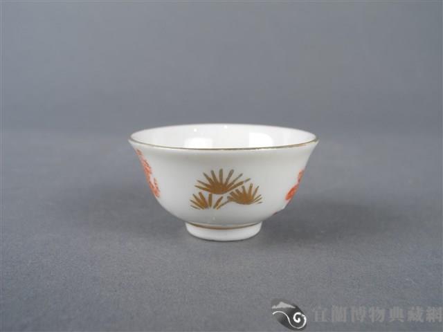 金紅彩松壽字杯藏品圖，第5張