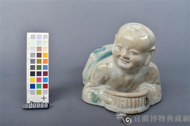 綠釉人物枕頭藏品圖，第5張