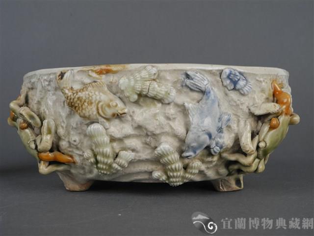 貼花毛蟹紋水仙盤藏品圖，第8張