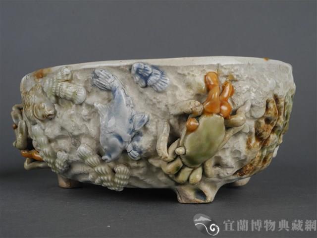 貼花毛蟹紋水仙盤藏品圖，第9張