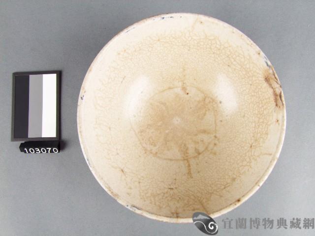 青花紅彩牡丹福字碗藏品圖，第2張