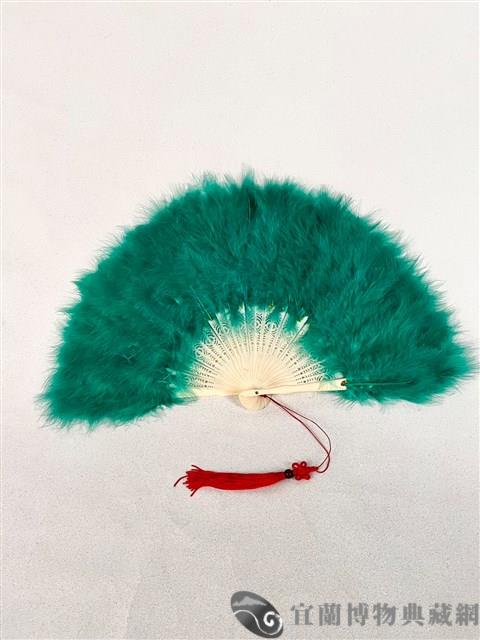 綠羽毛摺扇藏品圖，第2張