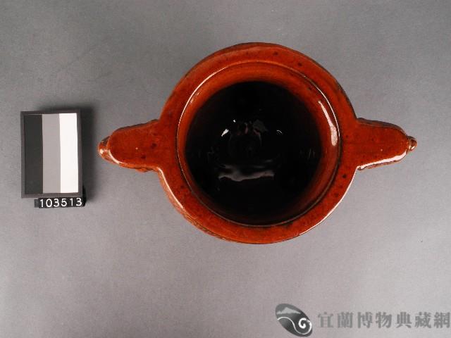 赤釉三腳龍紋香爐藏品圖，第2張