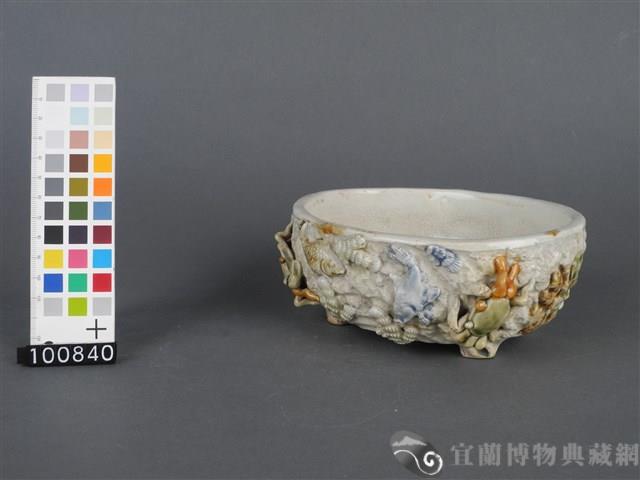 貼花毛蟹紋水仙盤藏品圖，第2張