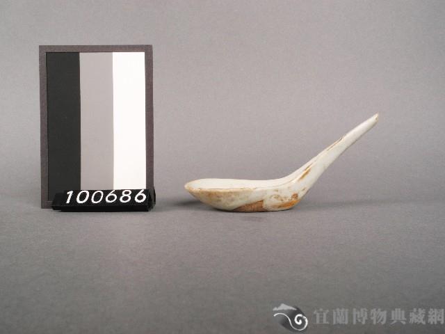 藍釉壽字湯匙藏品圖，第2張