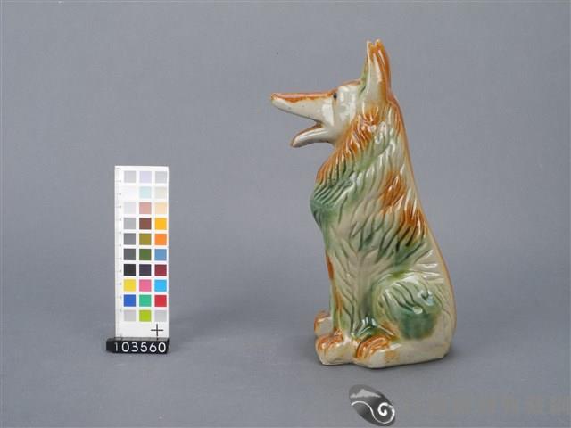 黃綠釉磁狗藏品圖，第2張