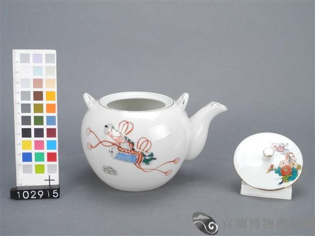 彩繪書卷紋茶壺藏品圖，第3張